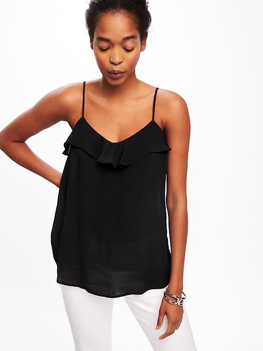 Image number 4 showing, Ruffled Crepe Cami for Women