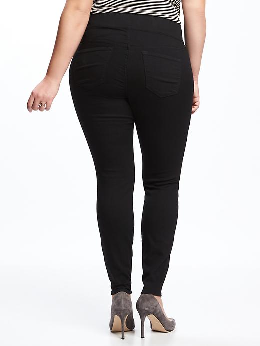 View large product image 2 of 3. Smooth & Comfort Plus-Size Rockstar Skinny Black Jeans