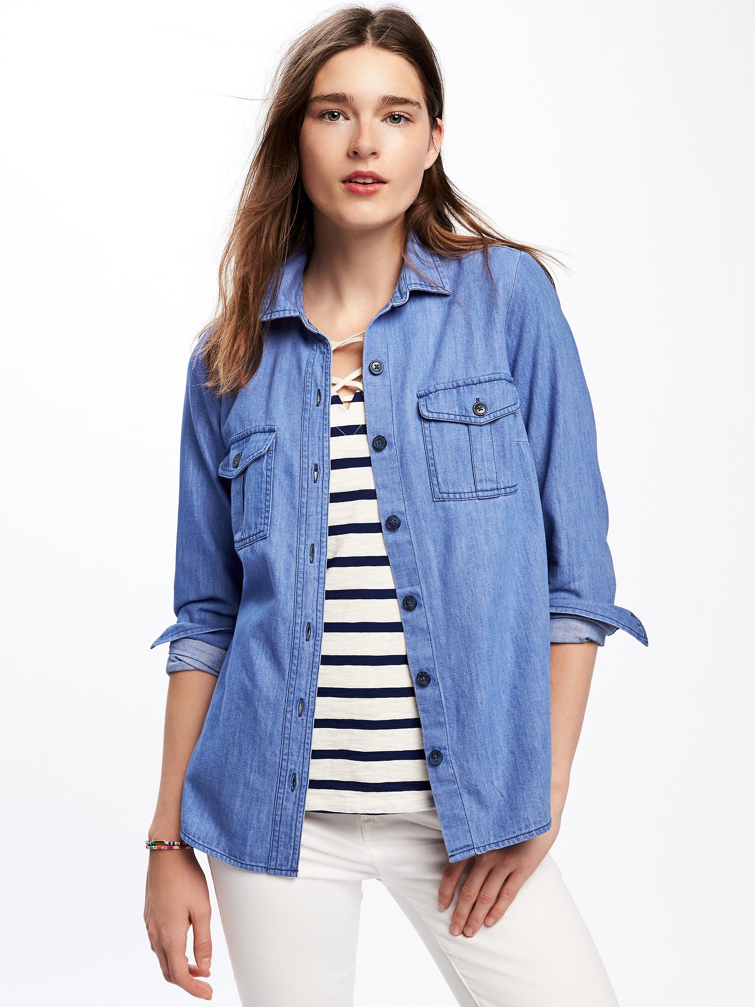 Classic Utility Shirt Jacket for Women Old Navy