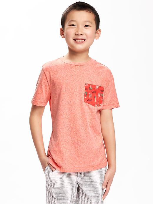 View large product image 1 of 1. Tri-Blend Printed-Pocket Tee For Boys