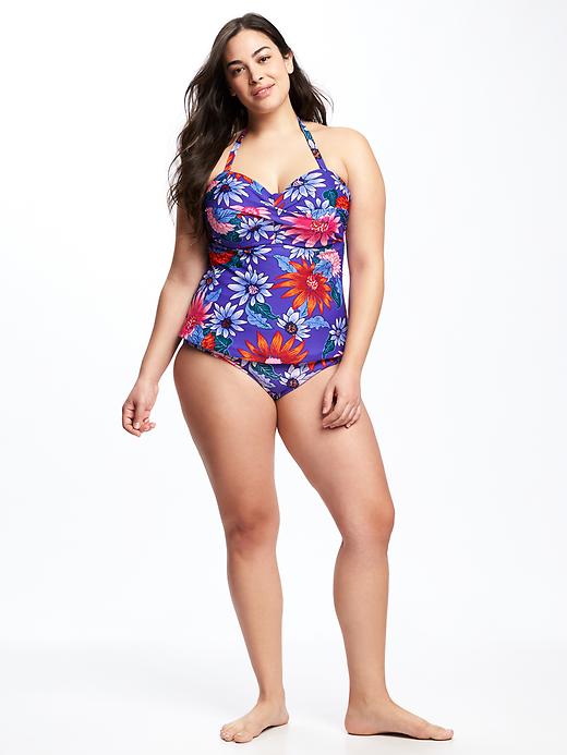 Image number 3 showing, Twist-Front Underwire Plus-Size Tankini Top