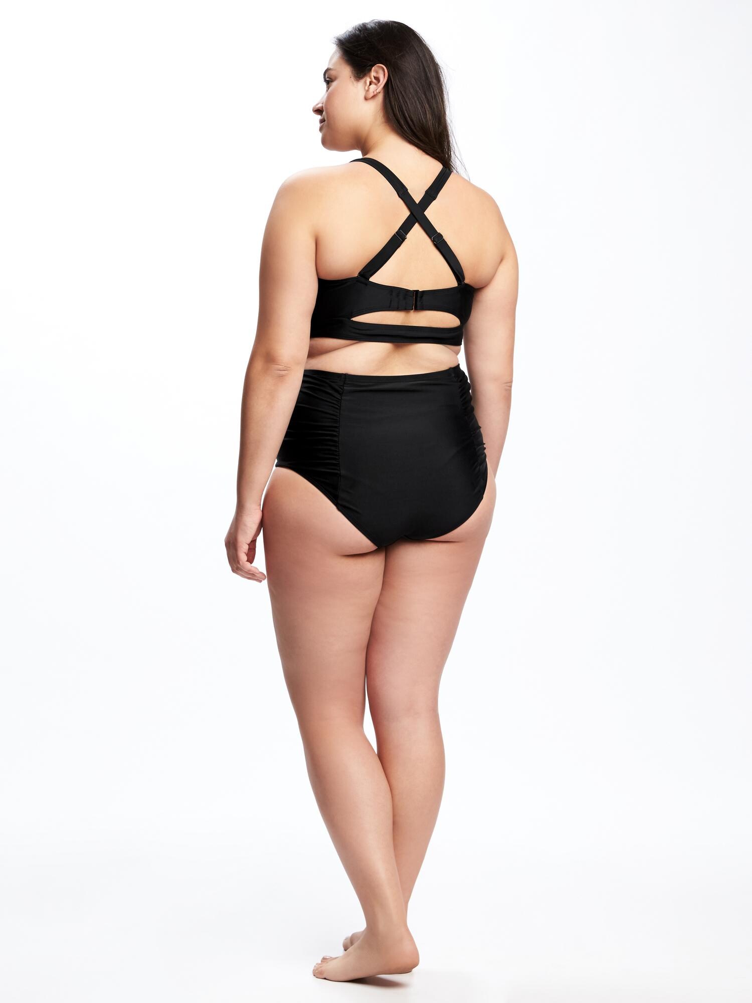 Swim Tops For Women Plus Size Underwire Bikini Top Push-Up Swim