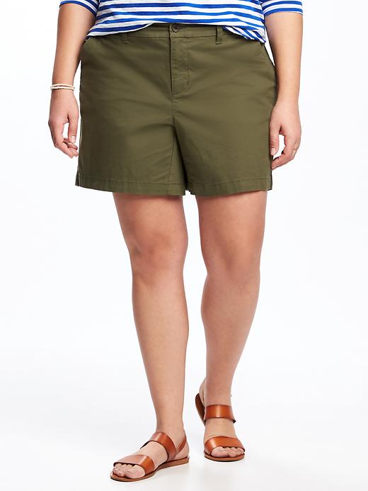 View large product image 1 of 1. Relaxed Mid-Rise Plus-Size Everyday Shorts (7")
