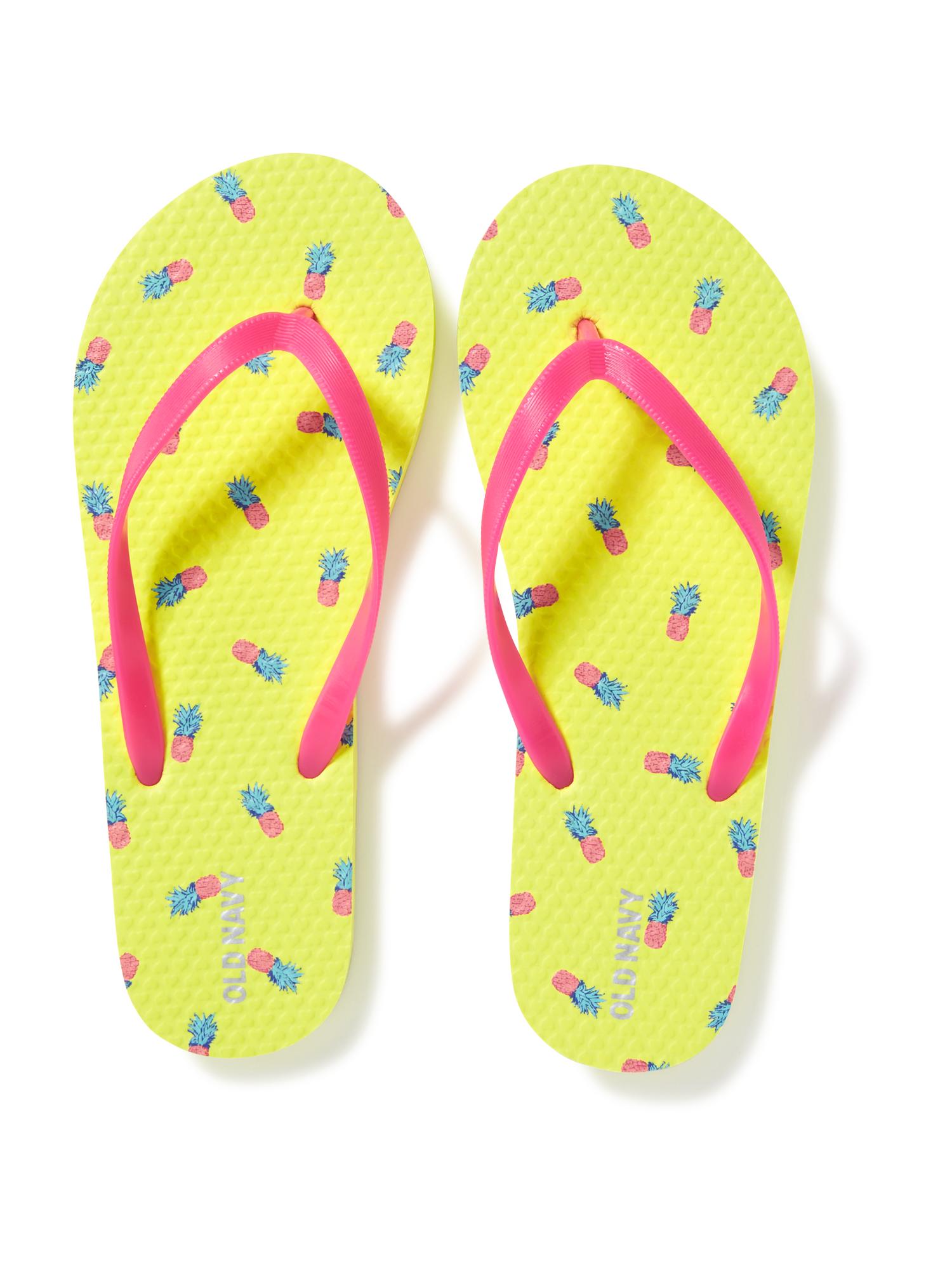 Yellow flip flops old on sale navy