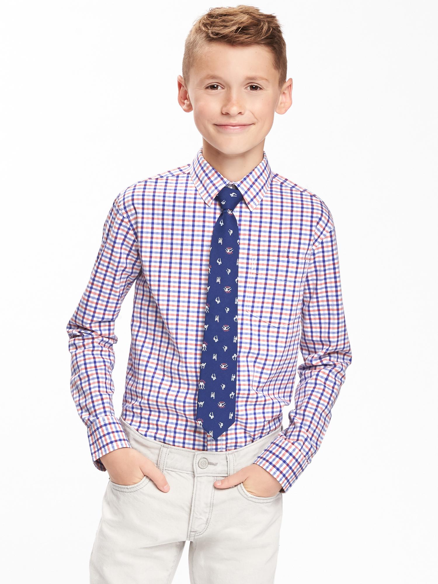 Plaid Shirt & Tie Set For Boys | Old Navy