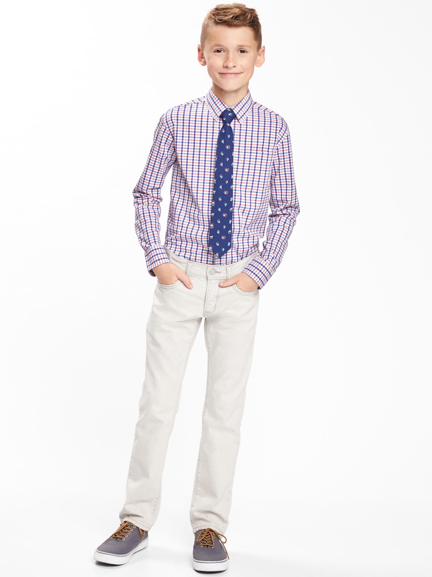 Plaid Shirt & Tie Set For Boys | Old Navy