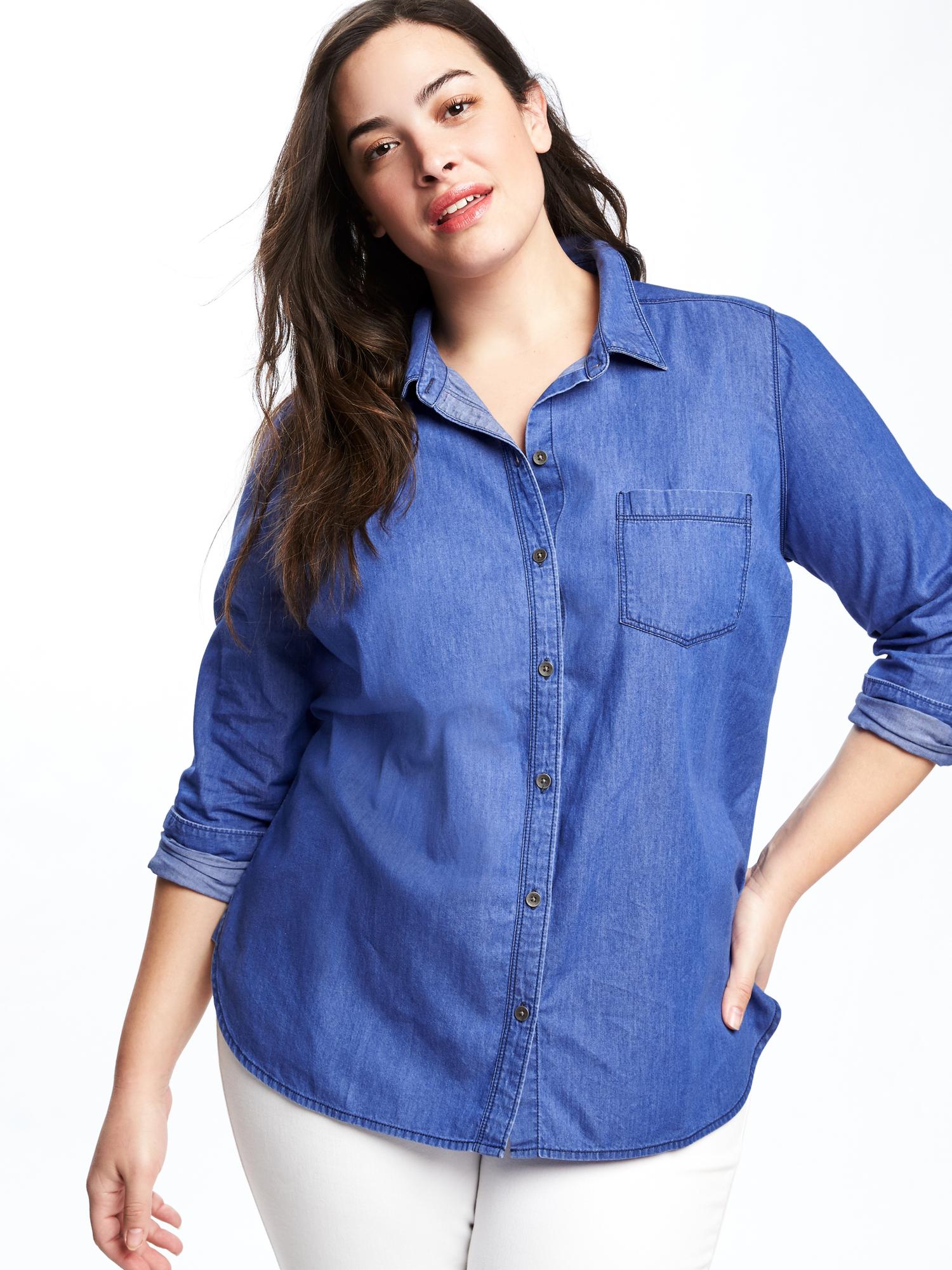 Classic Chambray Plus-Size Shirt | Old Navy