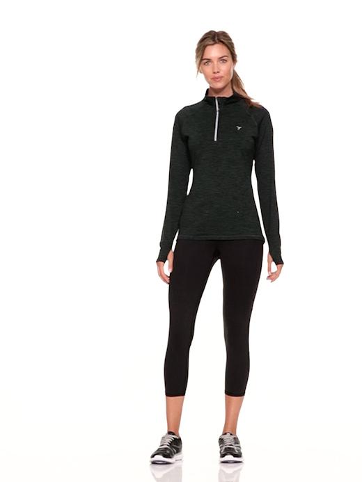 Under Armour Womens small fitted Cold Gear 1/4 Zip Pullover thumbholes black