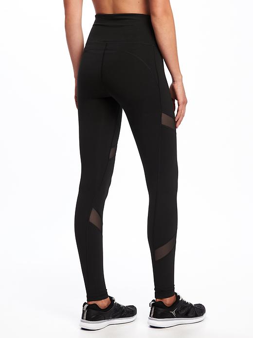 View large product image 2 of 2. High-Waisted Mesh-Panel Elevate Compression Leggings For Women