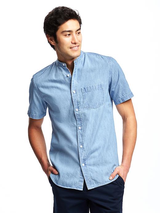 Image number 1 showing, Slim-Fit Chambray Shirt For Men