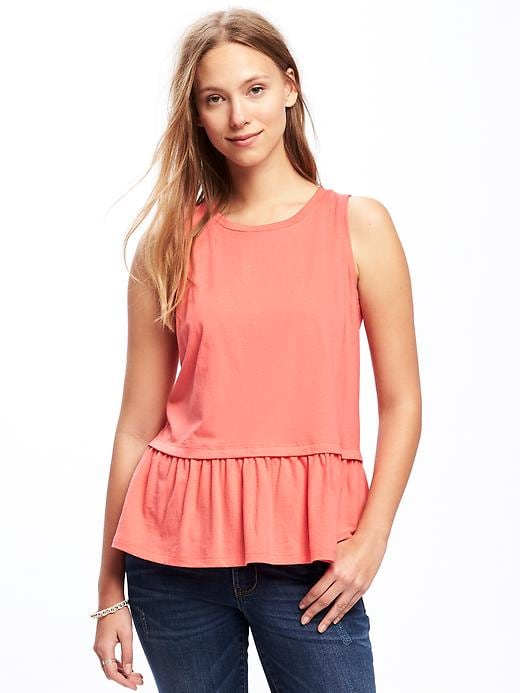 View large product image 1 of 1. Relaxed Peplum-Hem Tank for Women