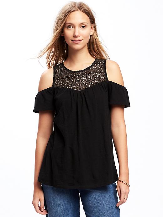 Cut-Out Cold-Shoulder Swing Top for Women | Old Navy