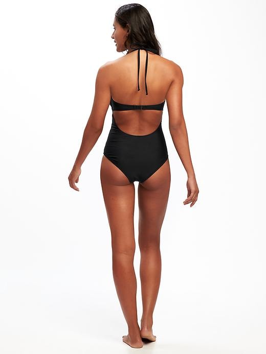 Image number 2 showing, Lace-Up Bandeau Swimsuit for Women