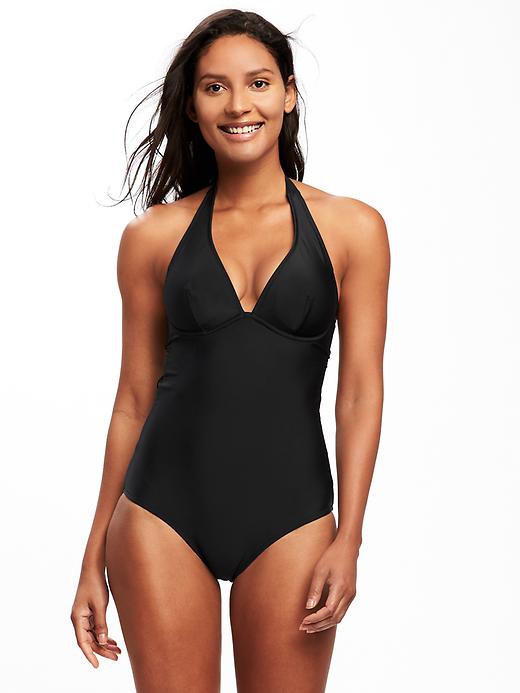 Image number 1 showing, Halter Underwire Swimsuit for Women