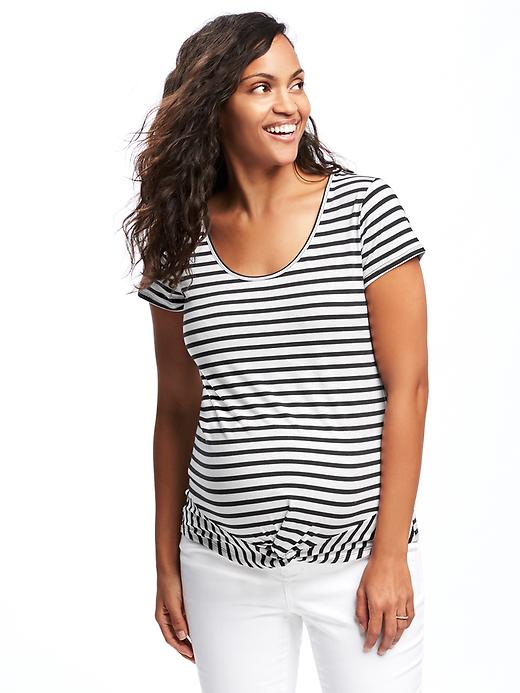View large product image 1 of 1. Maternity Twist-Hem Scoop-Neck Tee
