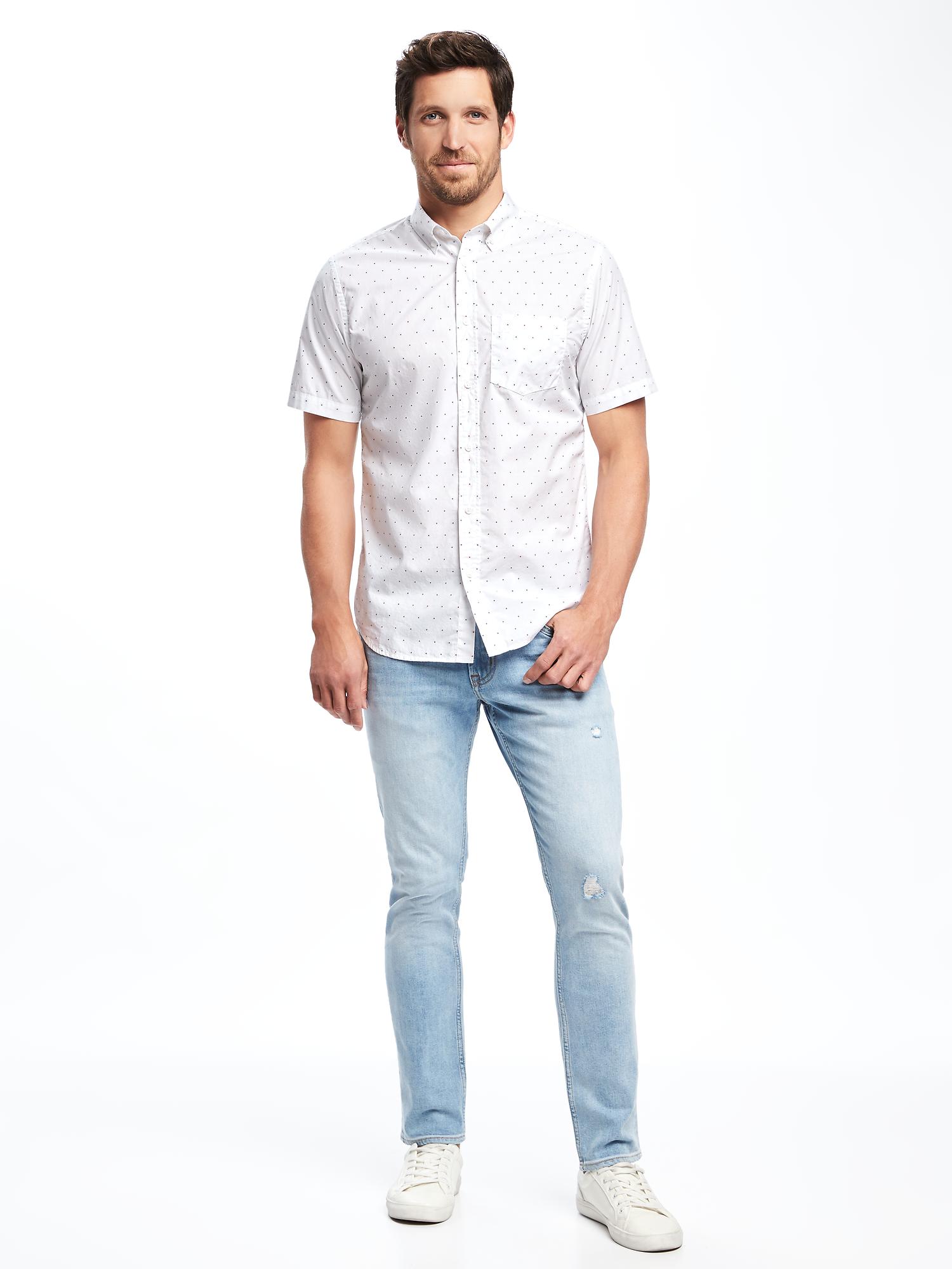 Slim-Fit Classic Micro-Dot Shirt For Men | Old Navy