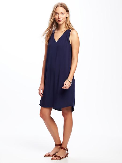 Sleeveless Cutout-Back Shift Dress for Women