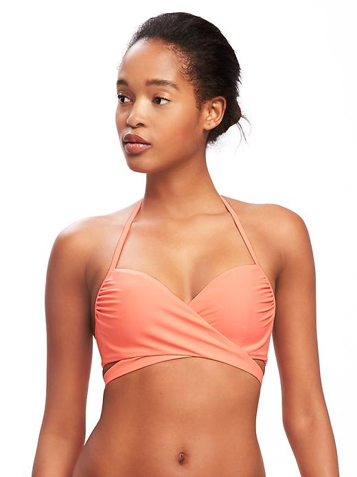View large product image 1 of 2. Underwire Halter Swim Top for Women