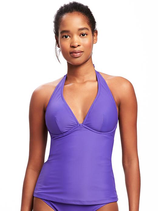 View large product image 1 of 2. Underwire V-Neck Tankini Top for Women