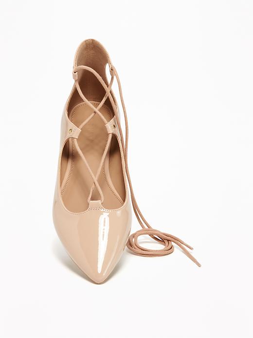 Pointed-Toe Lace-Up Flats for Women | Old Navy