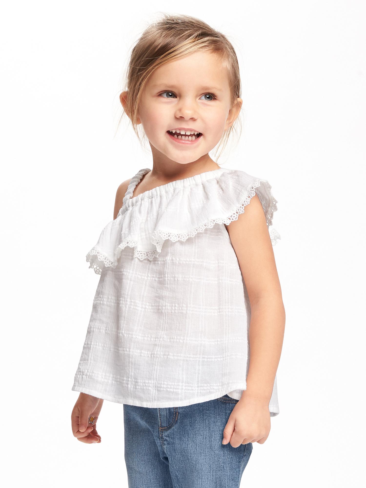 Ruffled Dobby OneShoulder Top for Toddler Girls Old Navy
