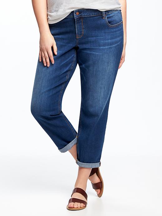 View large product image 1 of 2. Eco-Friendly Boyfriend Skinny Plus-Size Jeans