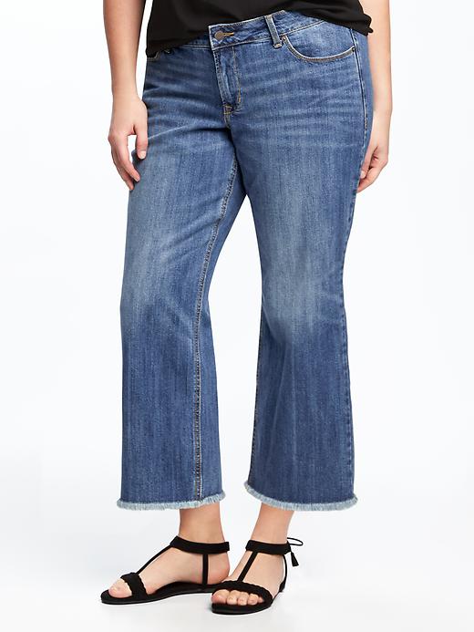 View large product image 1 of 1. Plus-Size Cropped Kick-Flare Jeans