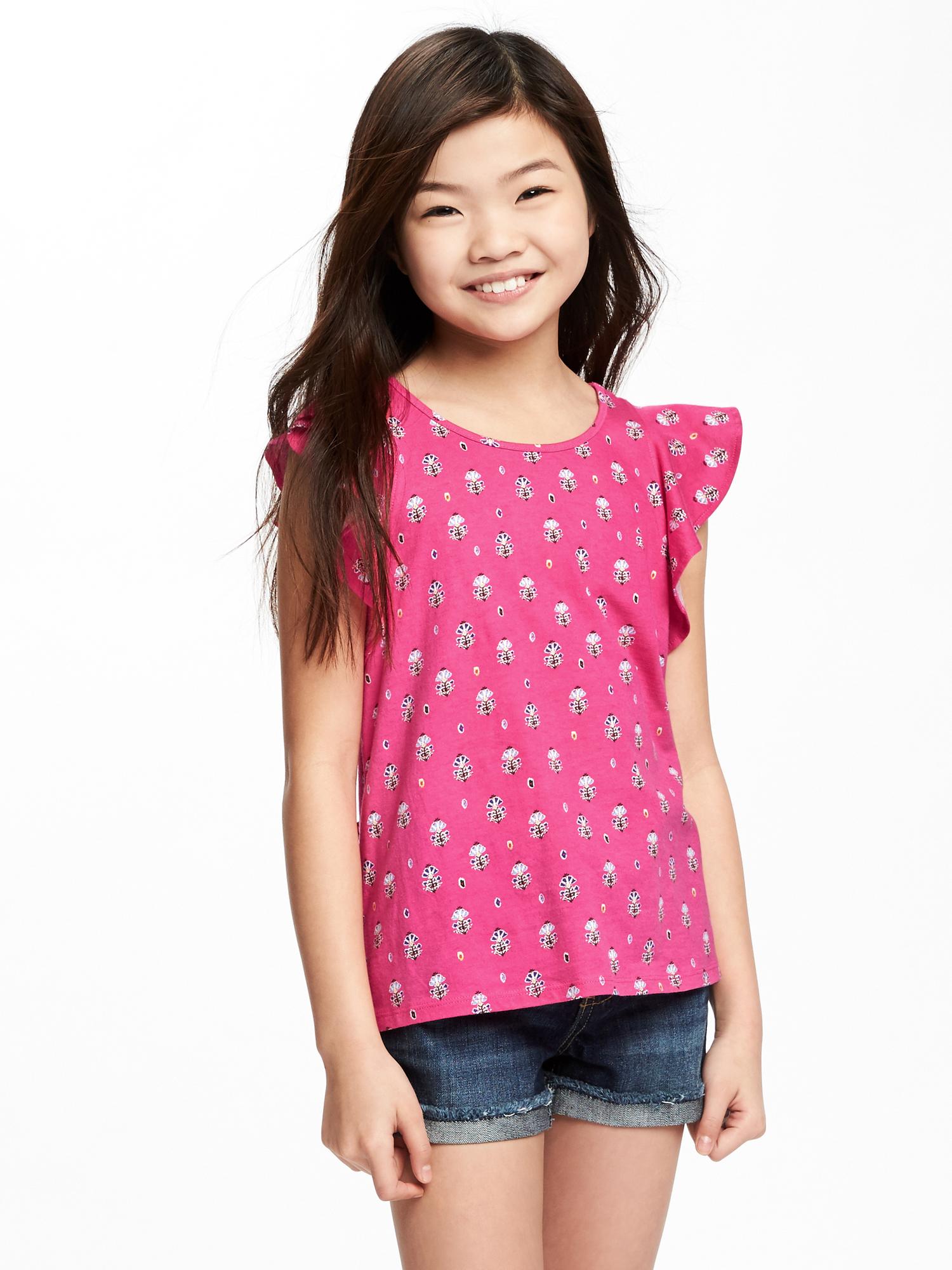 Ruffle-Trim Scoop-Neck Tank for Girls | Old Navy