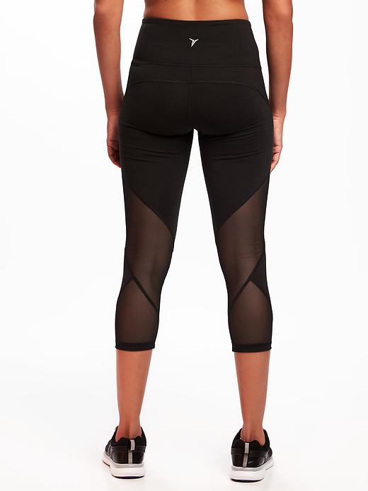 View large product image 2 of 3. High-Rise Mesh-Panel Elevate Compression Crops for Women
