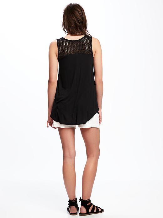 Image number 2 showing, High-Neck Lace-Trim Swing Tank for Women