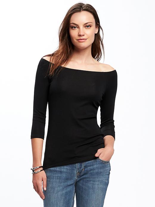 View large product image 1 of 1. Semi-Fitted Off-Shoulder Top for Women