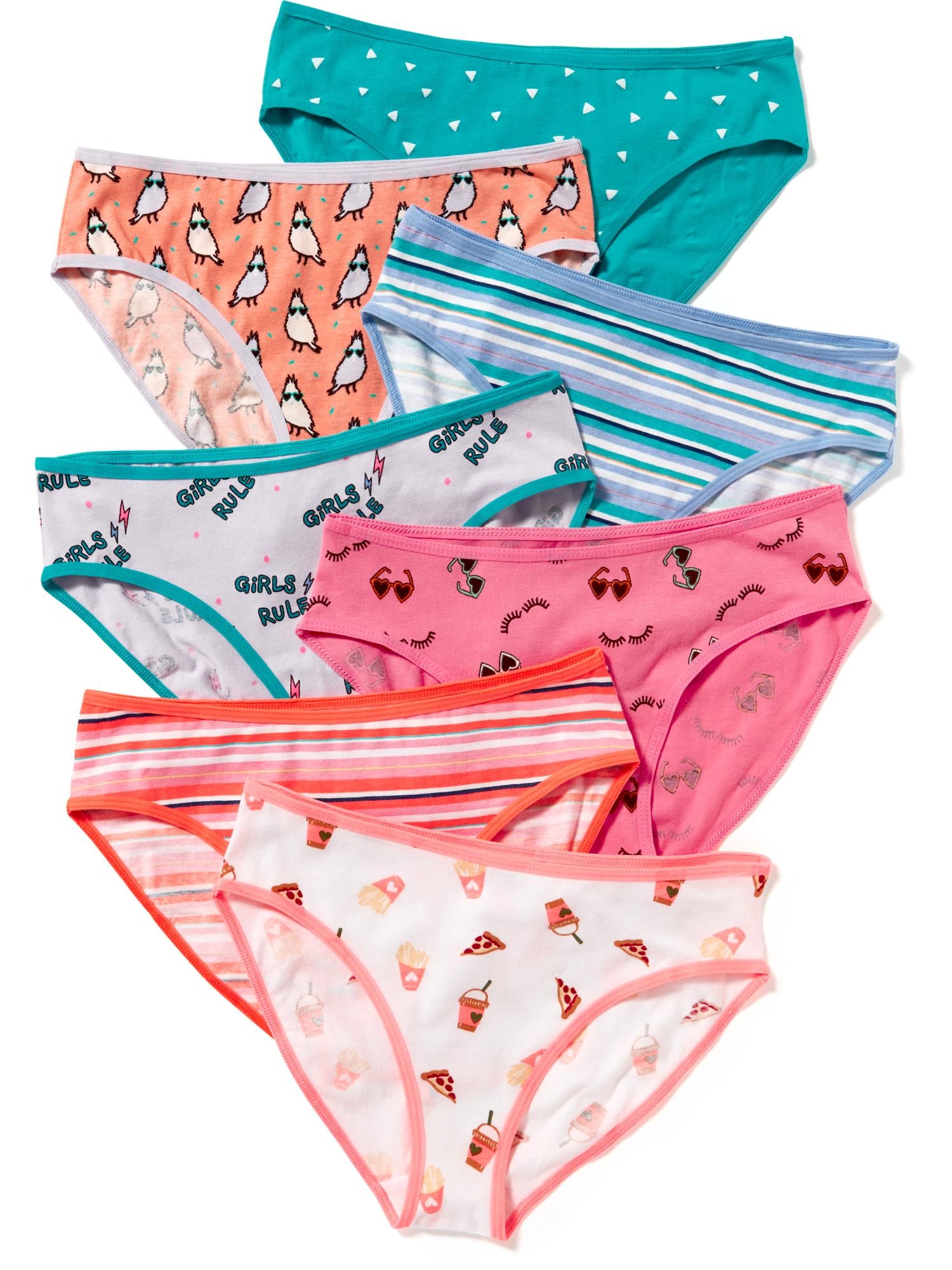 Old Navy Girls 7 Pack Multicolored Bikini Underwear Size Small New - beyond  exchange