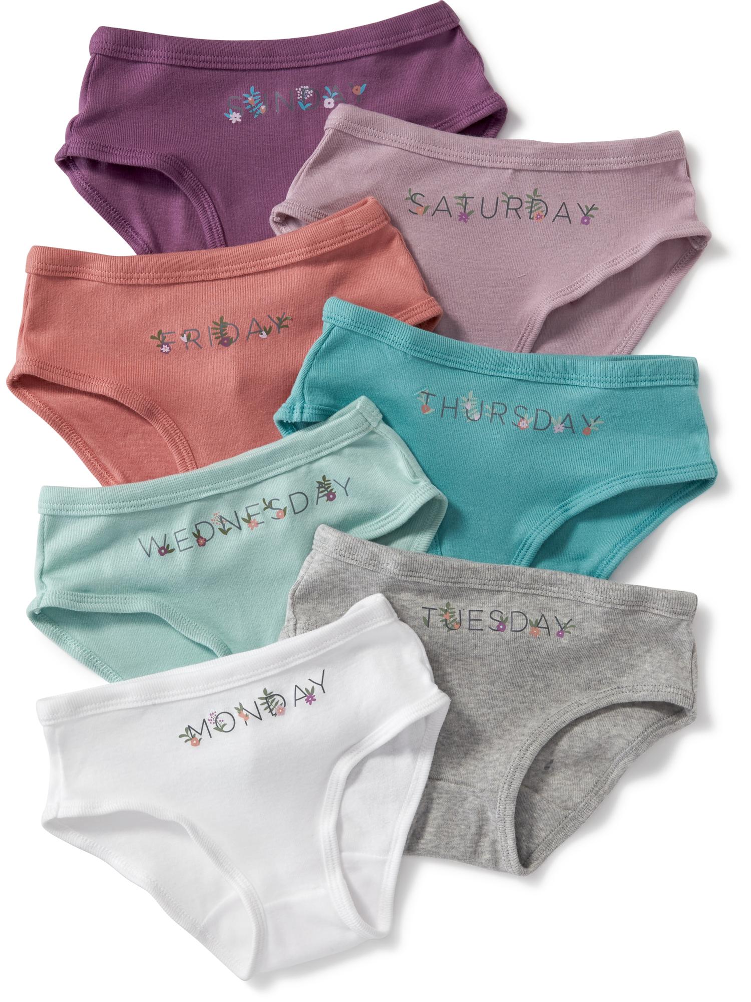 Day-of-the-Week 7-Pack Briefs for Toddler Girls