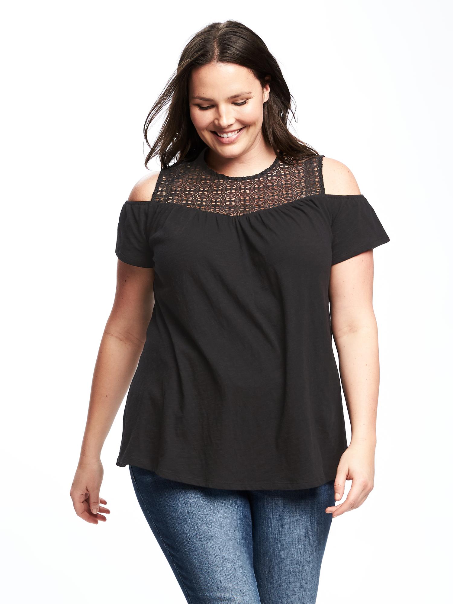 Cold-Shoulder Plus-Size Swing Top | Old Navy