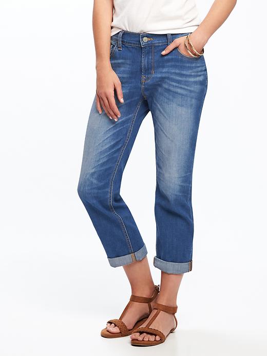 View large product image 1 of 3. Boyfriend Straight Cropped Jeans for Women (24")