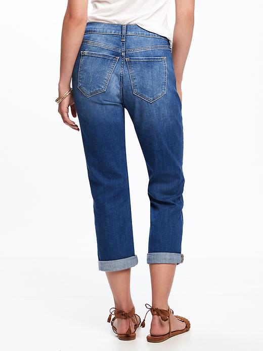 View large product image 2 of 3. Boyfriend Straight Cropped Jeans for Women (24")