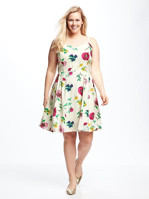 View large product image 1 of 1. Fit & Flare Plus-Size Cami Dress