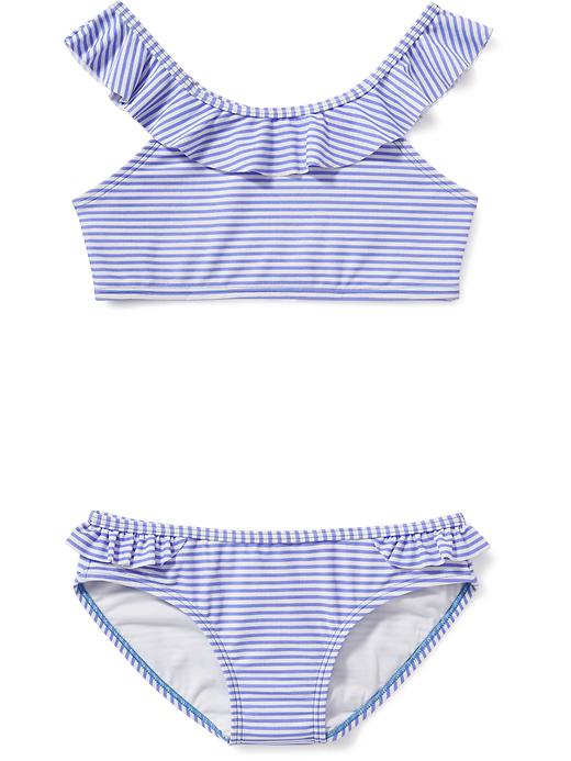 View large product image 1 of 1. 2-Piece Ruffle-Trim Tankini Set for Girls