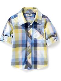 View large product image 3 of 3. Rolled-Cuff Poplin Shirt for Toddler Boys