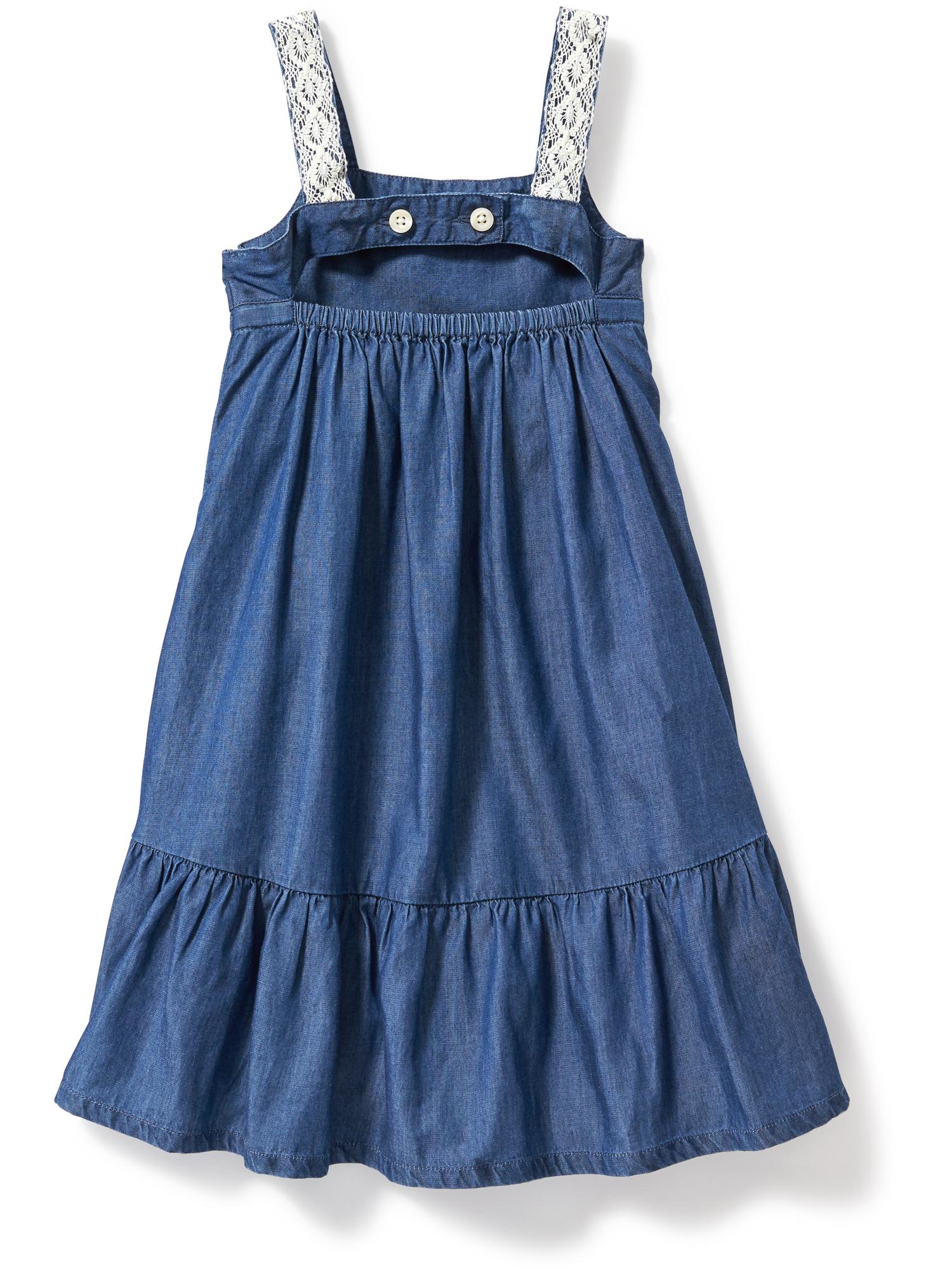 Lace-Trim Tea-Length Dress for Toddler | Old Navy
