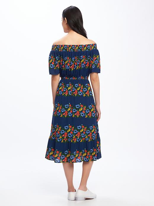 Image number 2 showing, Off-the-Shoulder Crinkle-Gauze Dress for Women