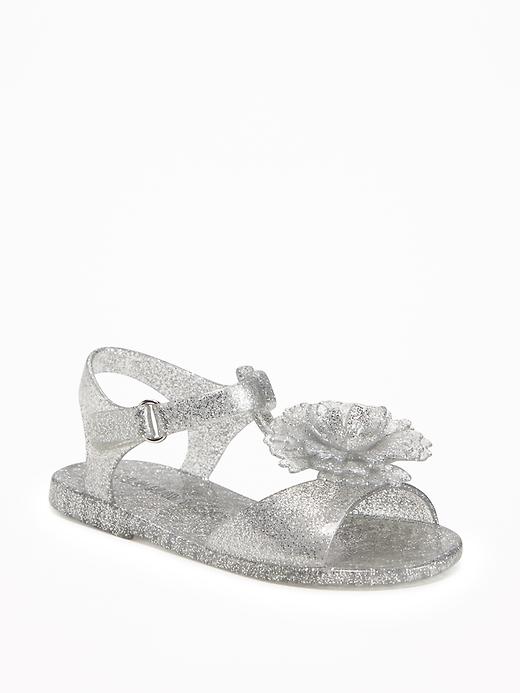 Flower-Accent T-Strap Jelly Sandals For Toddler | Old Navy