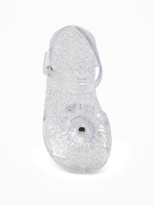 View large product image 2 of 4. Flower-Accent T-Strap Jelly Sandals For Toddler