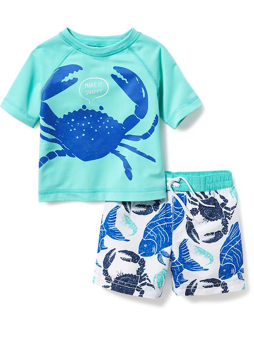 View large product image 1 of 1. 2-Piece Rashguard Set for Baby