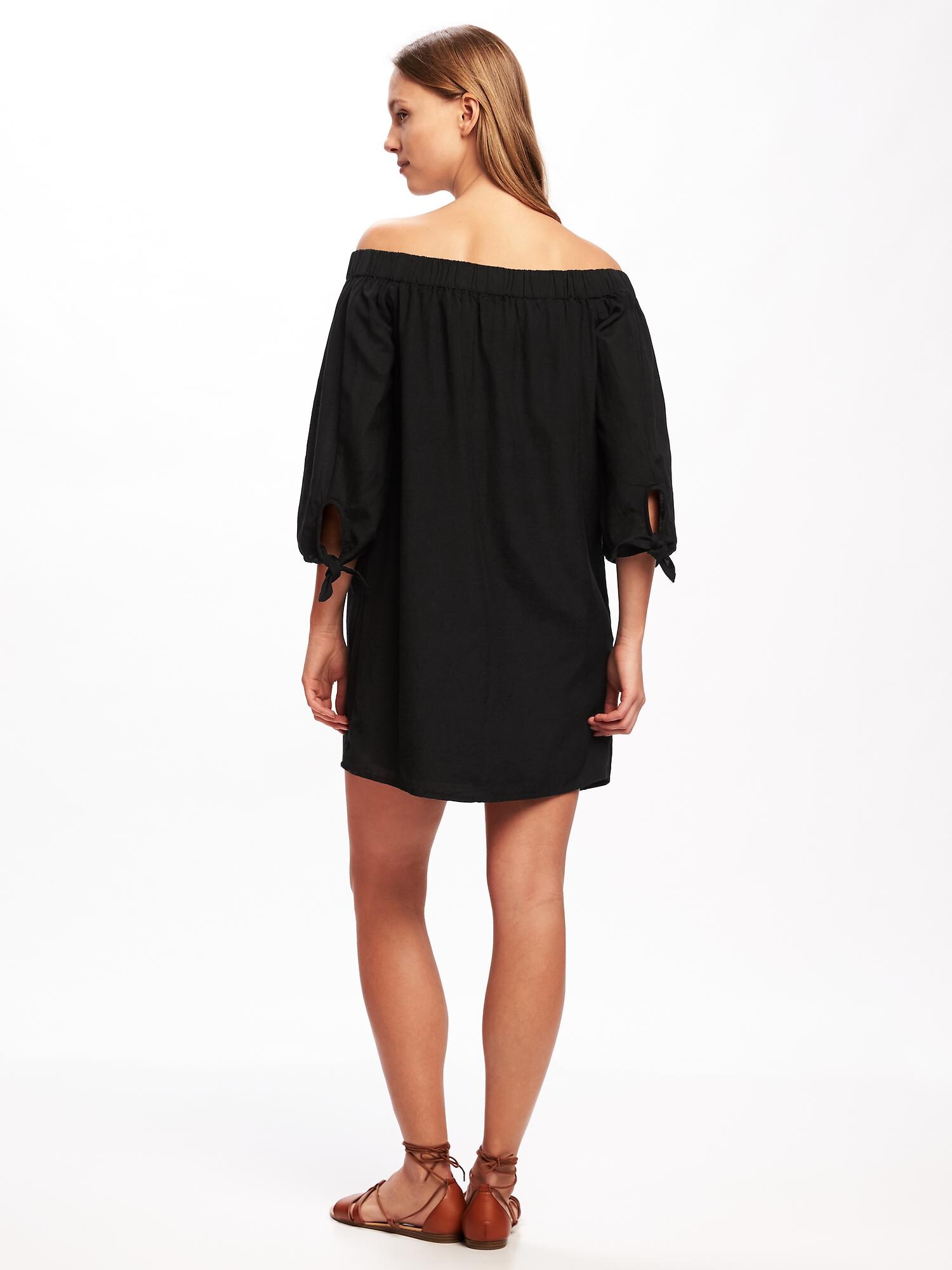 Off the best sale shoulder shift dress