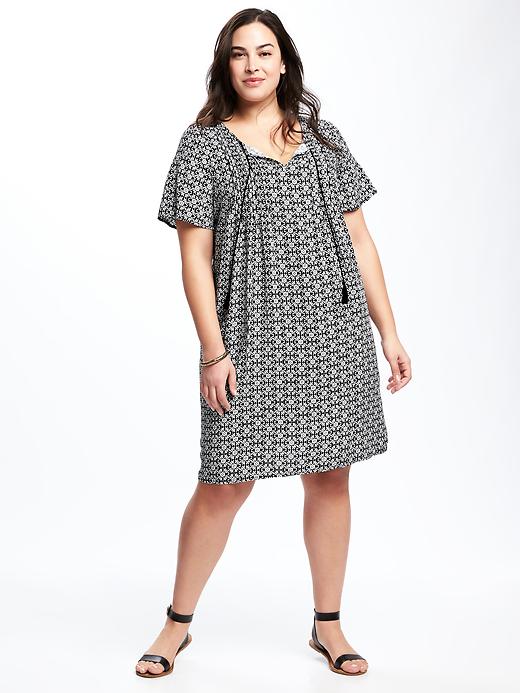 Plus-Size Pintucked Swing Dress | Old Navy