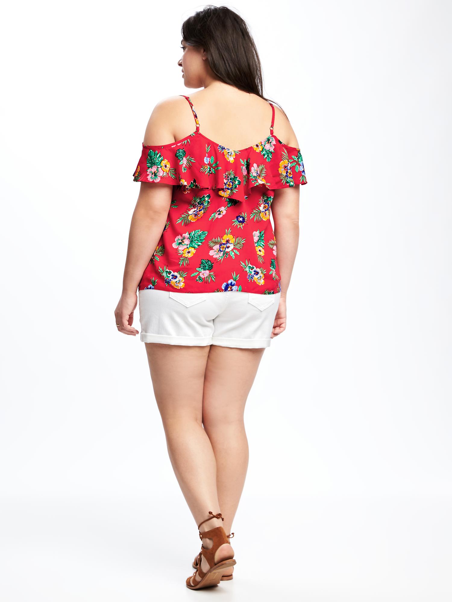 Relaxed Plus Size Floral Off The Shoulder Top Old Navy