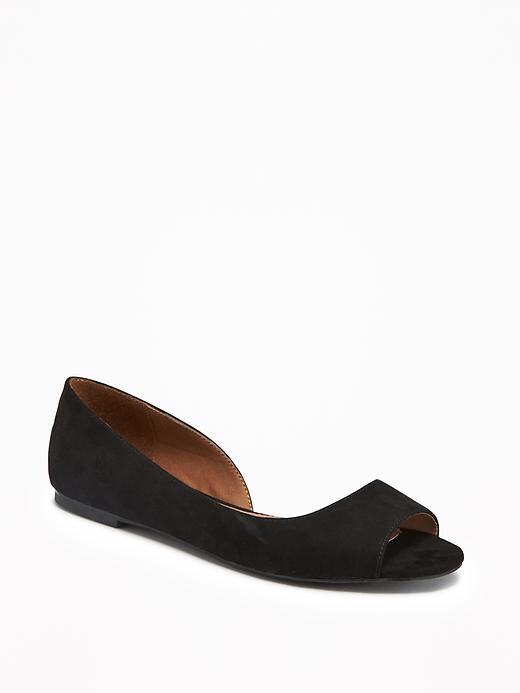 Image number 1 showing, Peep-Toe D'Orsay Flats for Women