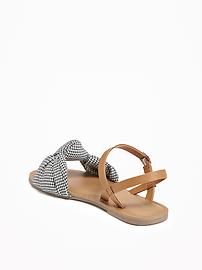 View large product image 3 of 3. Gingham Knotted Sandals for Girls