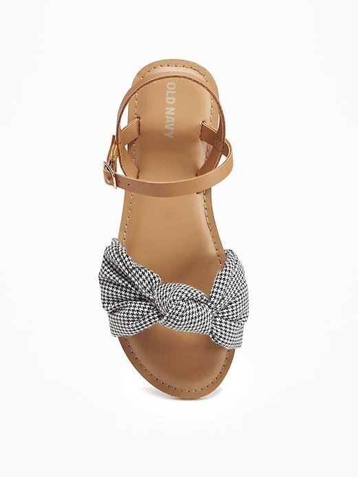 View large product image 2 of 3. Gingham Knotted Sandals for Girls